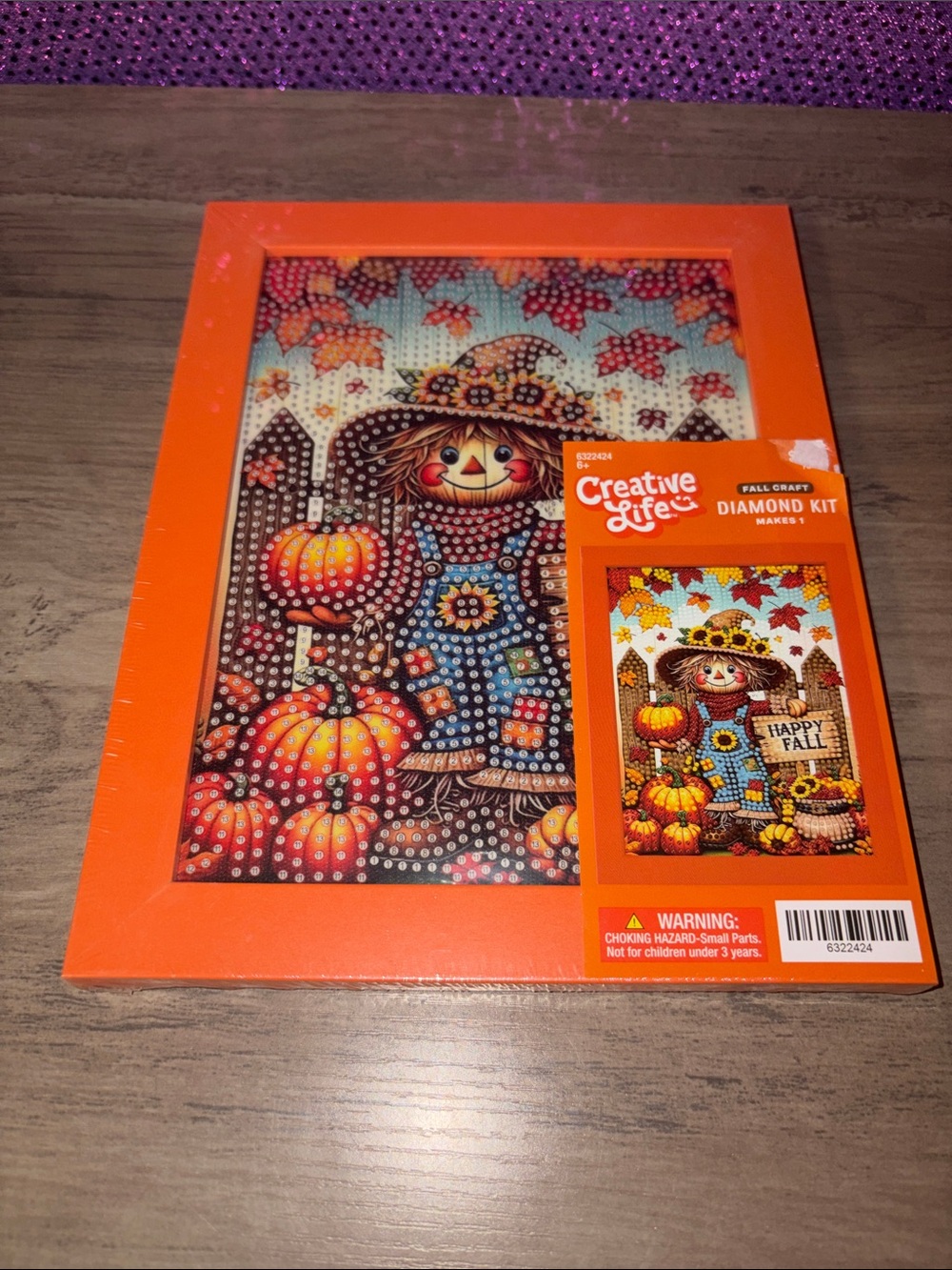 Happy Fall Scarecrow Diamond Art Kit | Pumpkin Harvest DIY Craft |Autumn Decor